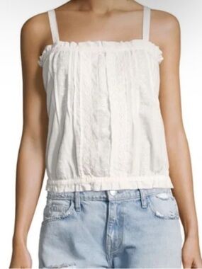 Current/Elliott The Lace White Cotton Tank